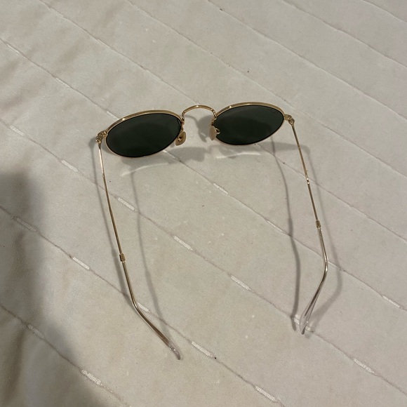 Ray-Ban Gold Frame Sunglasses with Green Lenses main image 4